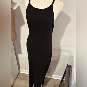 Chic Black Ribbed Dress